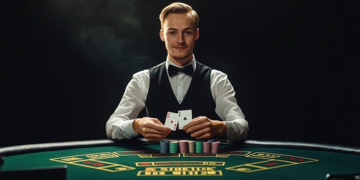 Pengguna ponsel membaca panduan deposit